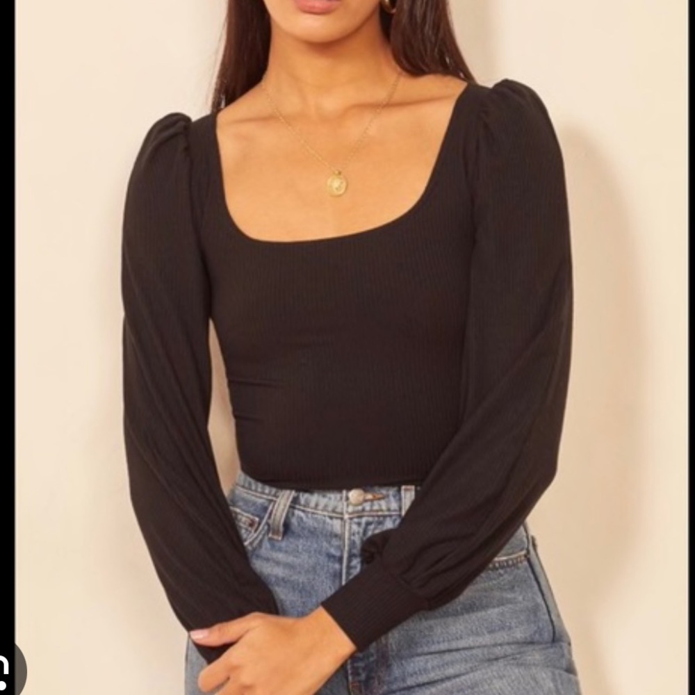 Reformation Vita Long Sleeve Size XS in Black